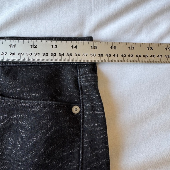 Banana Republic Womens Mid-Rise Skinny Glitter Jeans Black 28 Retro Disco Preppy - Picture 12 of 15
